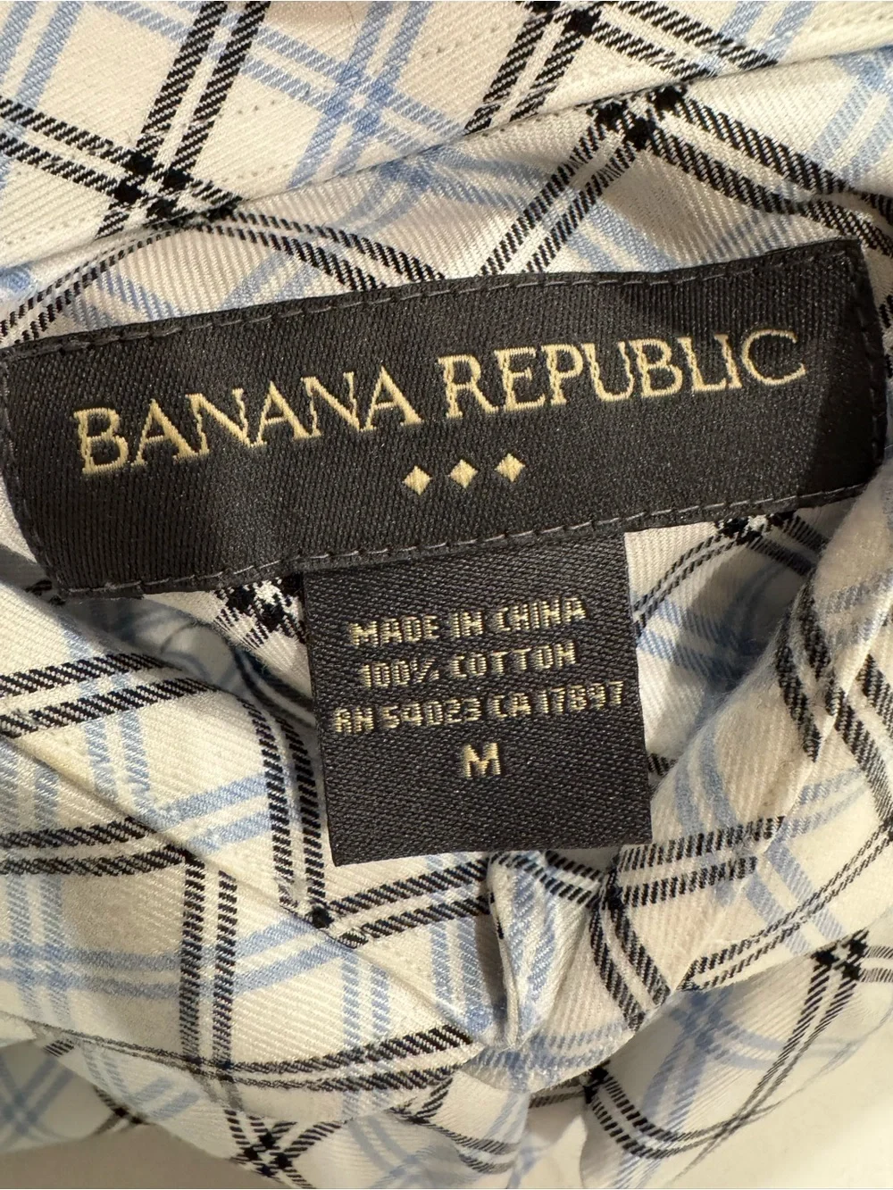 Banana Republic White Plaid Long-Sleeve Button-Down Shirt